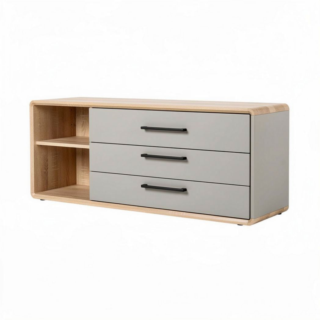 Meuble de rangement en bois et MDF couleur gris 150 x 40 x 60cm