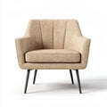 Fauteuil en tissu beige avec pieds en métal dimensions 80 x 80 x 80cm