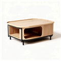 Table basse en bois avec rangement design contemporain 90 x 60 x 40cm